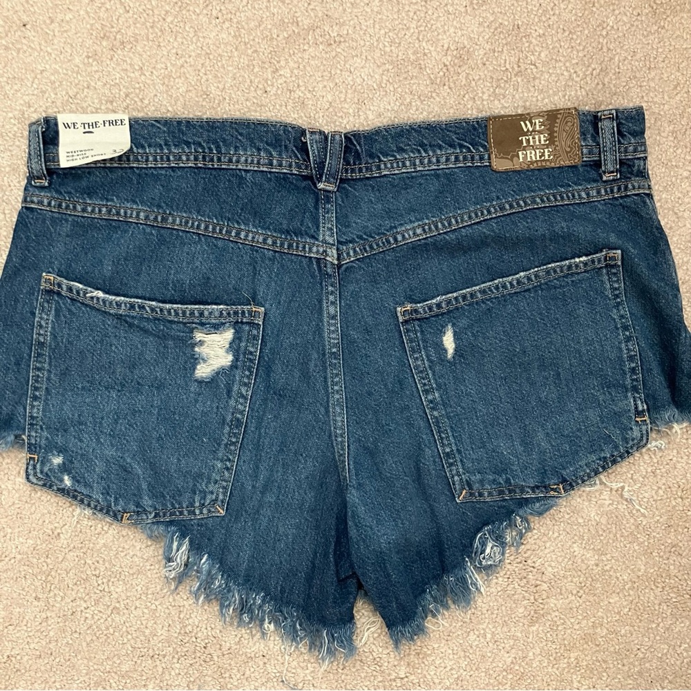 FREE PEOPLE We The Free Westwood High Low Mid-Rise Button Fly Short 32 NEW NWT - Picture 9 of 12